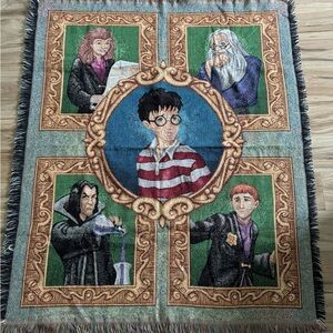 Vintage Y2K 2000 Harry Potter Woven character Tapestry Blanket
